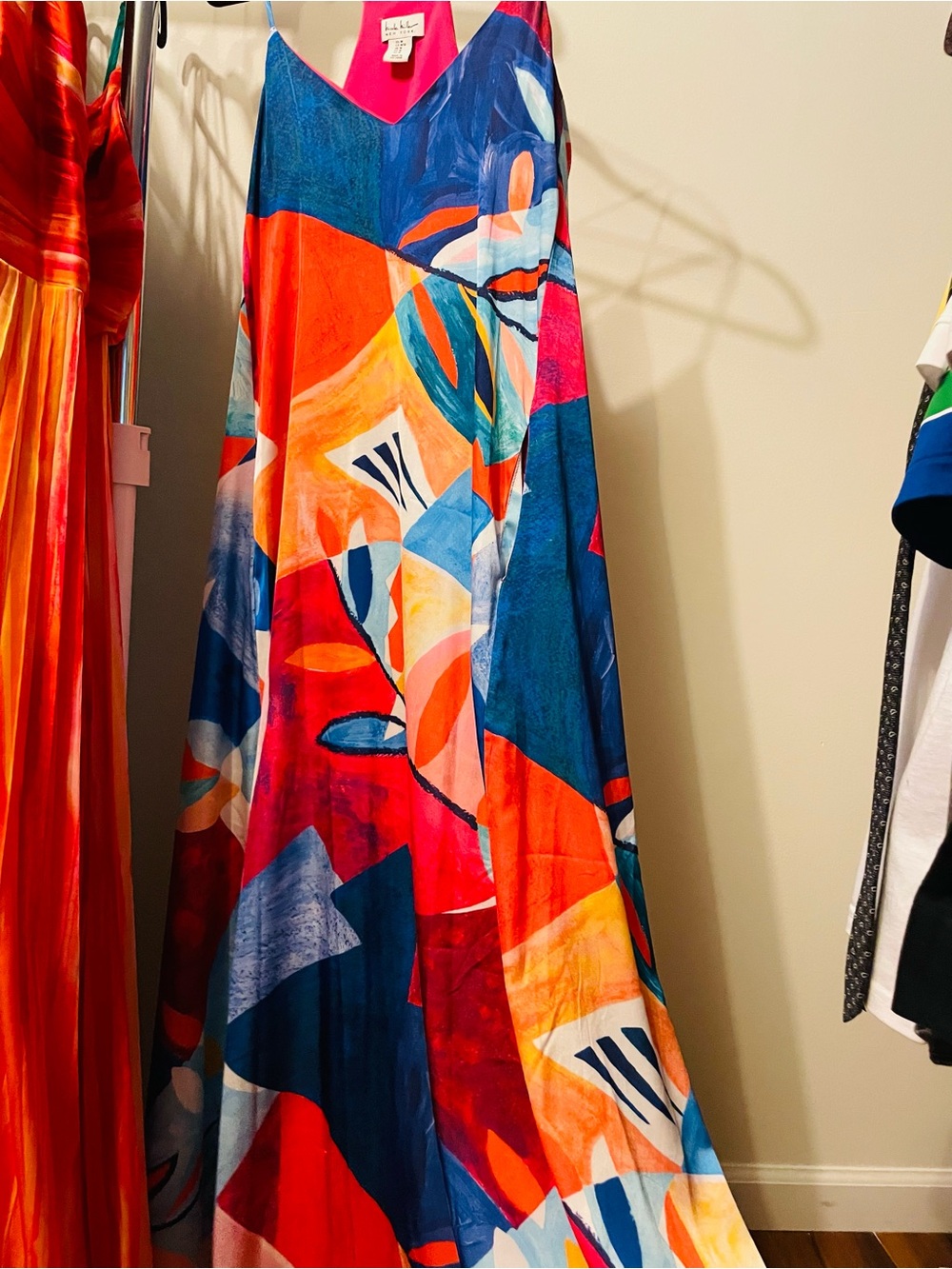Nicole Miller- Abstract Multicolor Maxi Dress - Bright Print